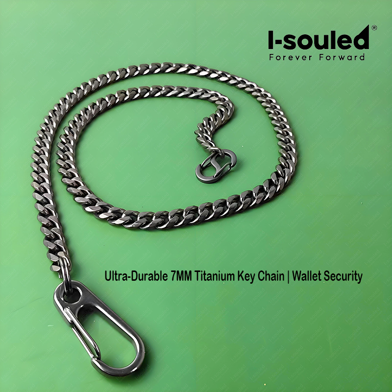Wallet Slim Titanium - 남성용 7mm 티타늄 지갑 체인, 분실