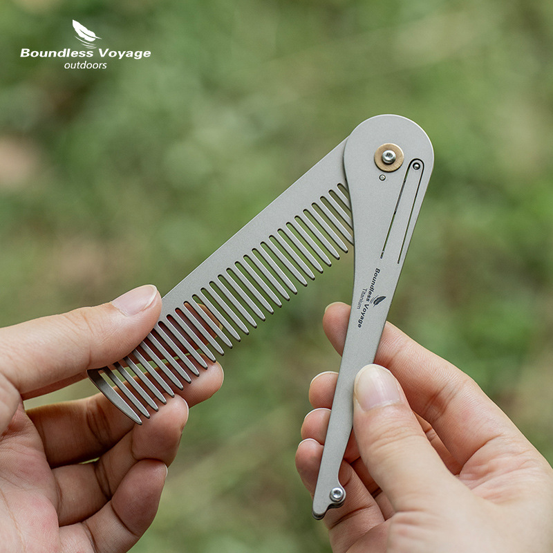 Comb Pocket Titanium - 순수 티타늄 접이식 헤어 빗 초경량