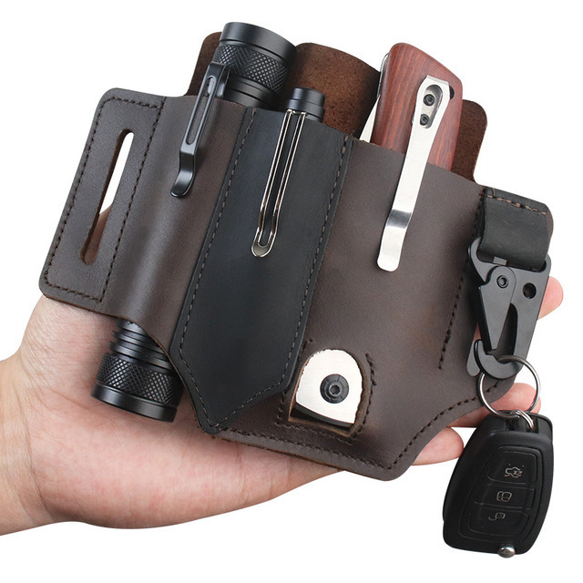 가죽 EDC 도구 파우치 야외 전술 손전등 홀더 허리  - Edc Carry Belt Pouch 리뷰 및 가격