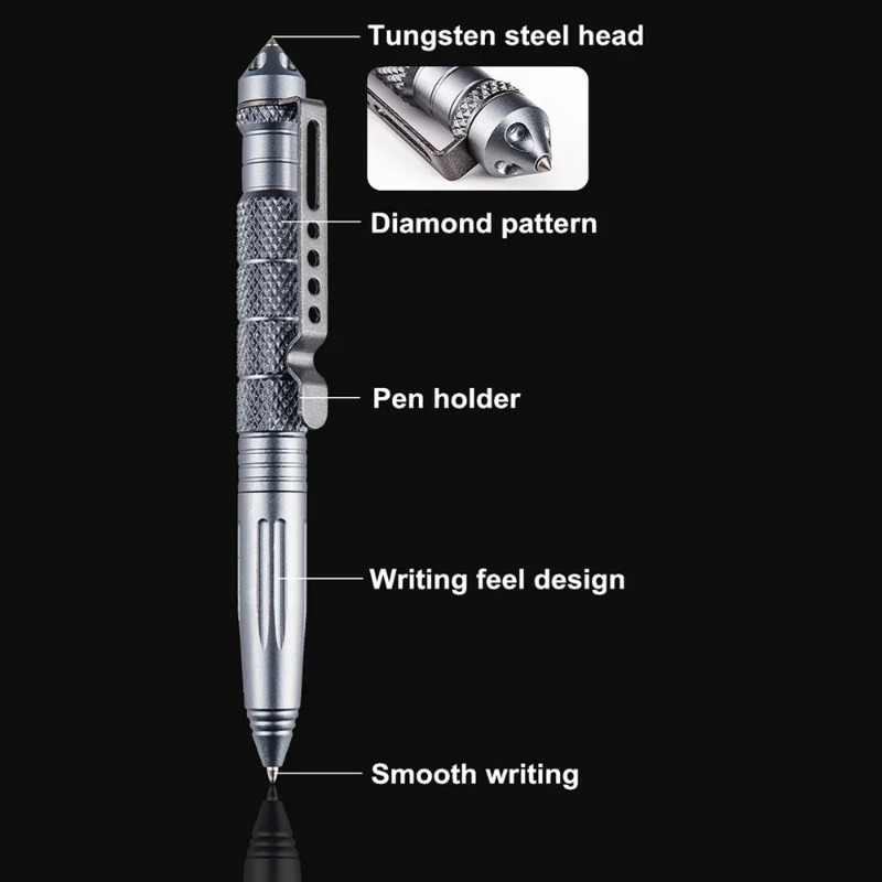 군용 전술 펜, 다기능 알루미늄 합금 소재, 야외 캠핑 - Pen Tactical Glass 리뷰 및 가격