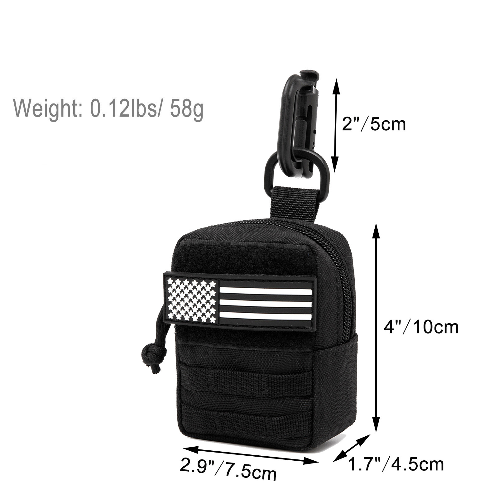 새로운 전술용 미니 MOLLE 파우치, 카라비너가 있는 - Edc Everyday Carry Bag 리뷰 및 가격